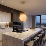 Disc + Orb Pendant Alabaster by Dalmivik, product or room detail view