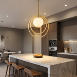 Double Ring + Orb Alabaster Pendant Light by Dalmivik, product or room detail view
