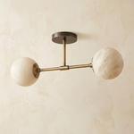 Duo Orb Ceiling (extra) Alabaster by Dalmivik, complete fixture view