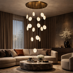 Leaf Cascade Alabaster Pendant Light by Dalmivik, product or room detail view