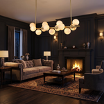 Linear Grape (extra) Alabaster Pendant Light by Dalmivik, product or room detail view