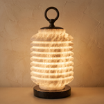 Ridged Lantern Table Alabaster by Dalmivik, product or room detail view