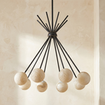 Starburst Alabaster Pendant Light by Dalmivik, complete fixture view
