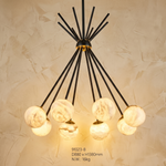 Starburst Alabaster Pendant Light by Dalmivik, complete fixture view