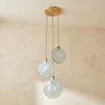 Triple Disc Pendant Alabaster by Dalmivik, complete fixture view
