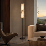 Harmon Modern Alabaster Floor Lamp 65.4" H by Dalmivik, complete fixture view