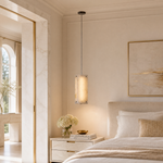 Harmon Modern Alabaster Pendant Light Fixtures 5.9" by Dalmivik, complete fixture view