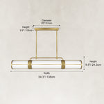 Source dimension diagram of the linear pendant body and rectangular canopy.