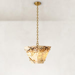 Graphic Vein Marble Pendant 15.7" in Gold metal finish, shown as a complete fixture