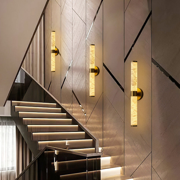 Anello Modern Linear Alabaster Sconce by Dalmivik, product or room detail view