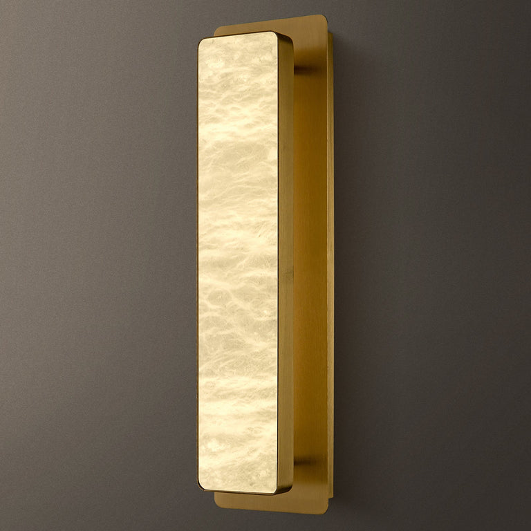 Celine Minimalist Alabaster Wall Sconce by Dalmivik, product or room detail view