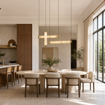 Linea Modern Brass Linear Pendant Light by Dalmivik, product or room detail view