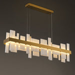 Hollis Alabaster Linear Dining Chandelier 46.8"L by Dalmivik, product or room detail view