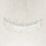 Crystal Branch Rectangular Chandelier, 55 in - Gold complete fixture
