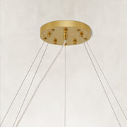 Crystal Ribbon Round Chandelier, 40 in - 40 in / Brushed Brass complete fixture