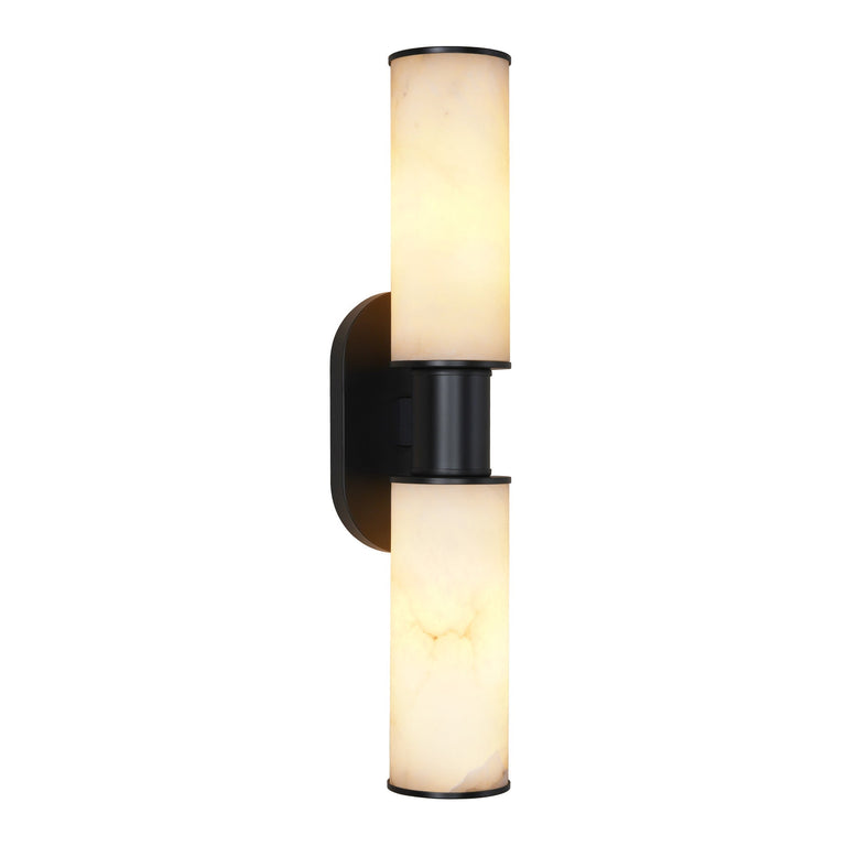 22.2" Alabaster Wall Sconce by Dalmivik, complete fixture view