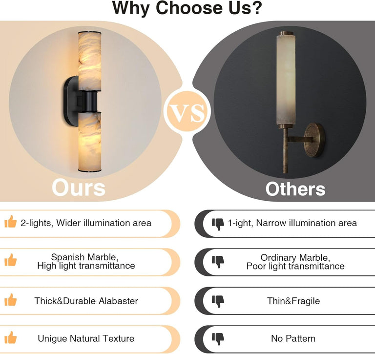 22.2" Alabaster Wall Sconce by Dalmivik, product or room detail view