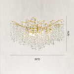 30-inch crystal branch chandelier dimension drawing.