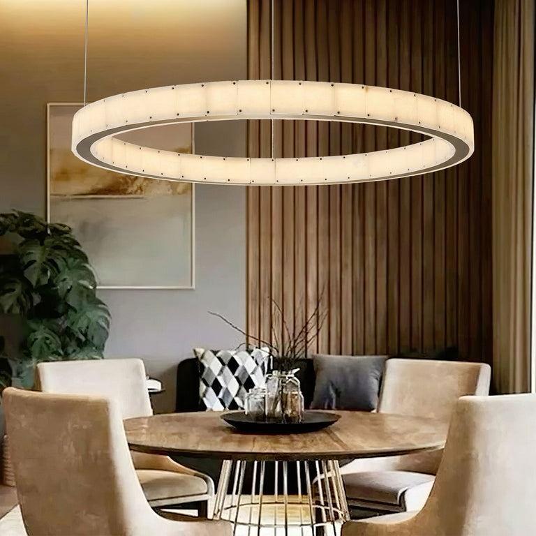 Madison Round Alabaster Chandelier by Dalmivik, product or room detail view