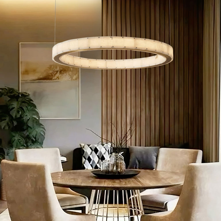 Madison Round Alabaster Chandelier by Dalmivik, product or room detail view
