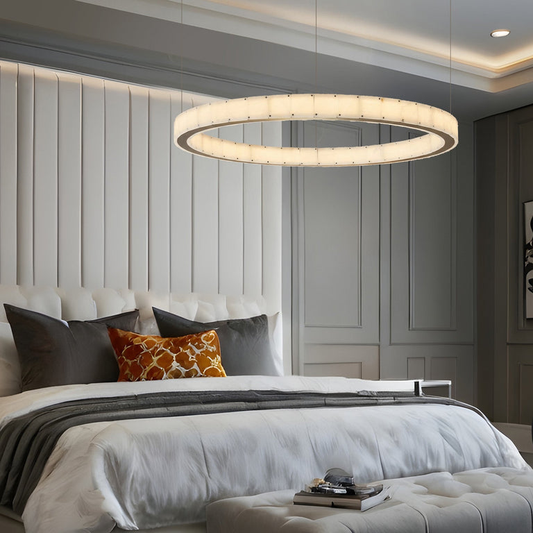 Madison Round Alabaster Chandelier by Dalmivik, product or room detail view