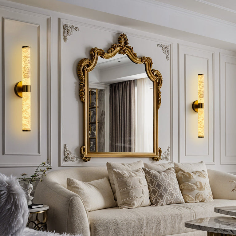 Anello Modern Linear Alabaster Sconce by Dalmivik, product or room detail view
