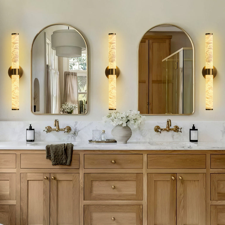 Anello Modern Linear Alabaster Sconce by Dalmivik, product or room detail view