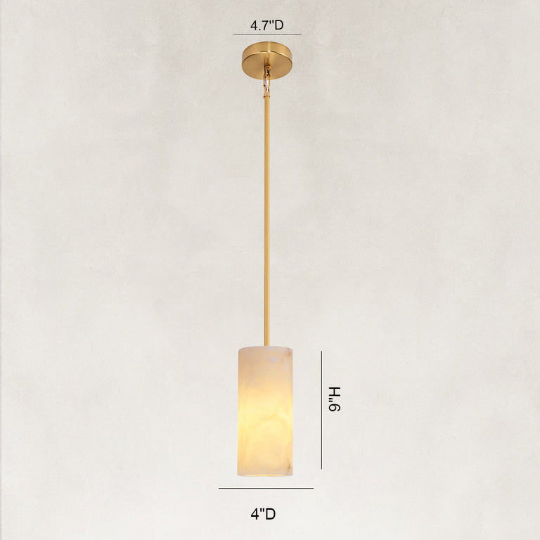 4-inch cylindrical pendant dimension drawing.