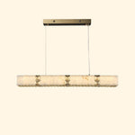 Celine Contemporary Alabaster Light Pendant 39.4" L by Dalmivik, complete fixture view