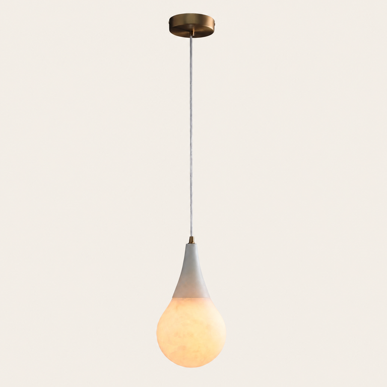 Teardrop Modern Alabaster Pendant Light by Dalmivik, product or room detail view