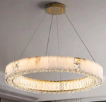 Celine Contemporary Alabaster Pendant Light 23.6" D by Dalmivik, complete fixture view