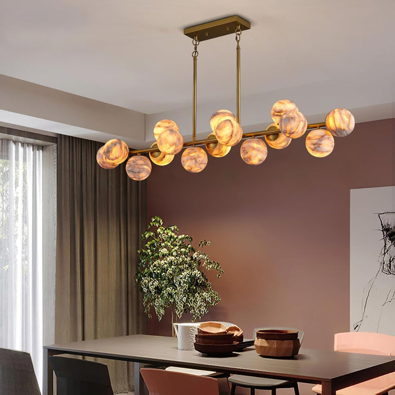 Modern Round Alabaster Chandelier by Dalmivik, product or room detail view