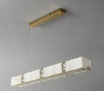 Celine Contemporary Alabaster Light Pendant 39.4" L by Dalmivik, complete fixture view