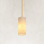 Sculpted Alabaster Mini Pendant - Gold complete fixture