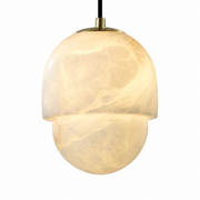 Hollis Minimalist Brass Alabaster Pendant Light 8.3