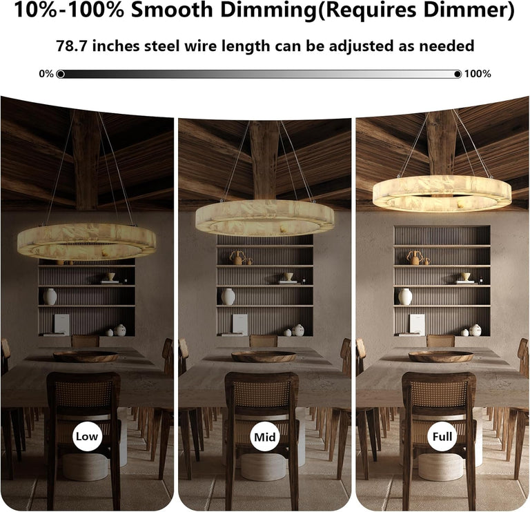 Modern Alabaster Chandelier by Dalmivik, product or room detail view