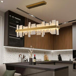 Hollis Alabaster Linear Dining Chandelier 46.8"L by Dalmivik, product or room detail view