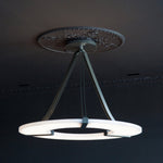 Alabaster Halo Pendant Light – Black & White LED Chandelier by Dalmivik, product or room detail view