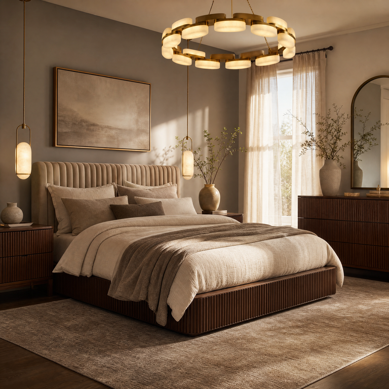 Amara Alabaster Round Ring Chandelier by Dalmivik, product or room detail view