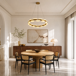 Amara Alabaster Round Ring Chandelier by Dalmivik, product or room detail view