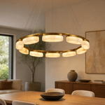 Amara Modern Ring Alabaster Chandelier by Dalmivik, product or room detail view