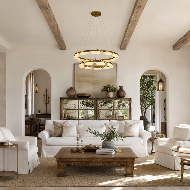 Amara Modern Ring Alabaster Chandelier by Dalmivik, product or room detail view