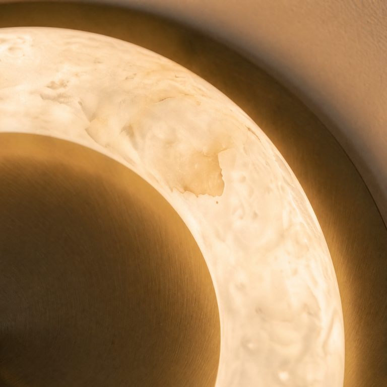 Anello Modern Alabaster Ceiling Light by Dalmivik, product or room detail view