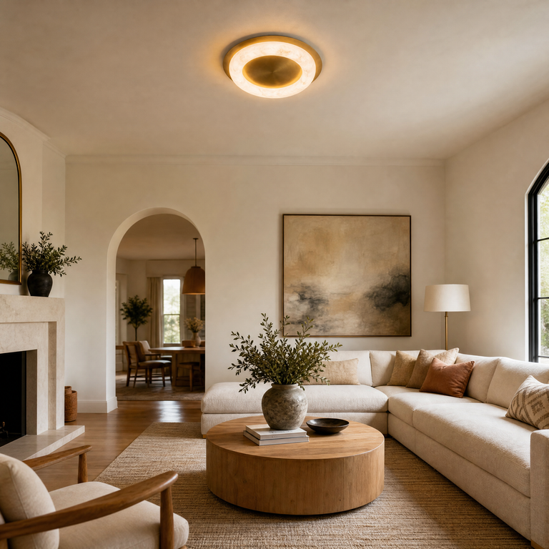 Anello Modern Alabaster Ceiling Light by Dalmivik, product or room detail view