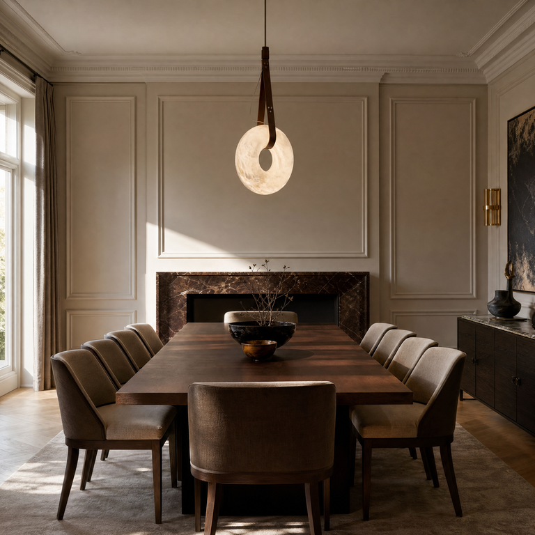 Anello Modern Alabaster Ring Pendant Light by Dalmivik, product or room detail view