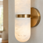 Anello Modern Brushed Brass Wall Sconce by Dalmivik, product or room detail view