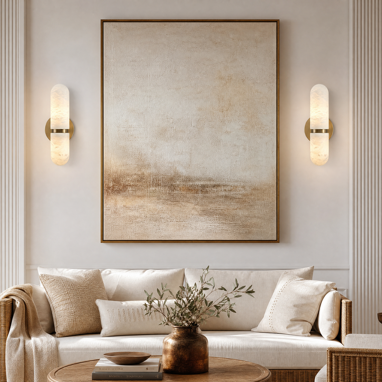 Anello Modern Brushed Brass Wall Sconce by Dalmivik, product or room detail view