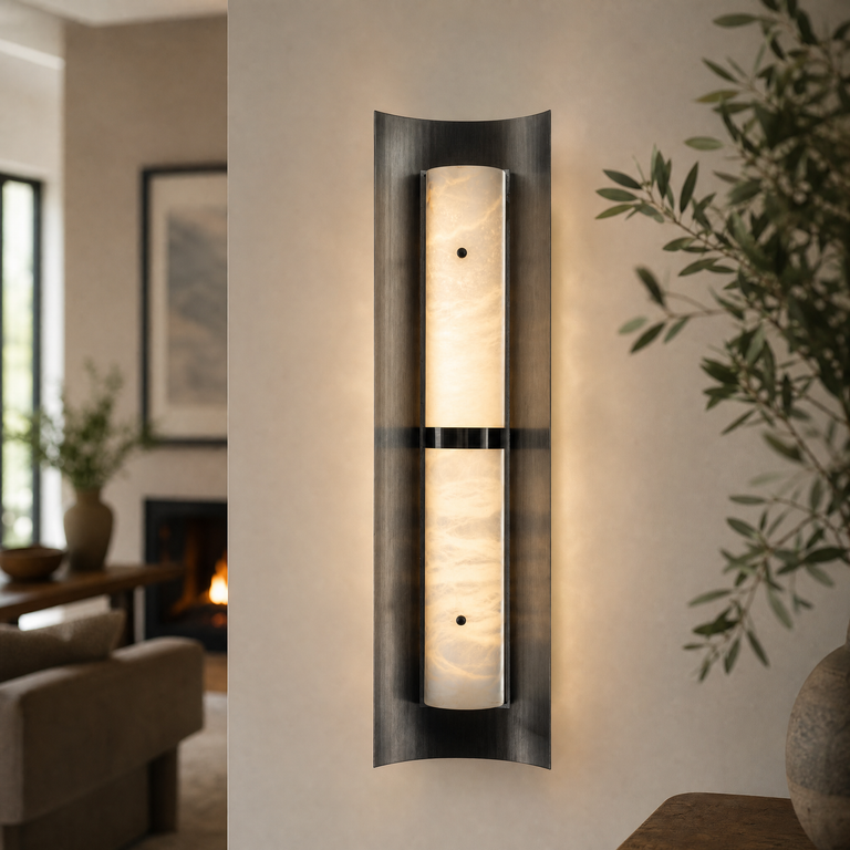 Arden Cylinder Black Wall Sconce by Dalmivik, product or room detail view