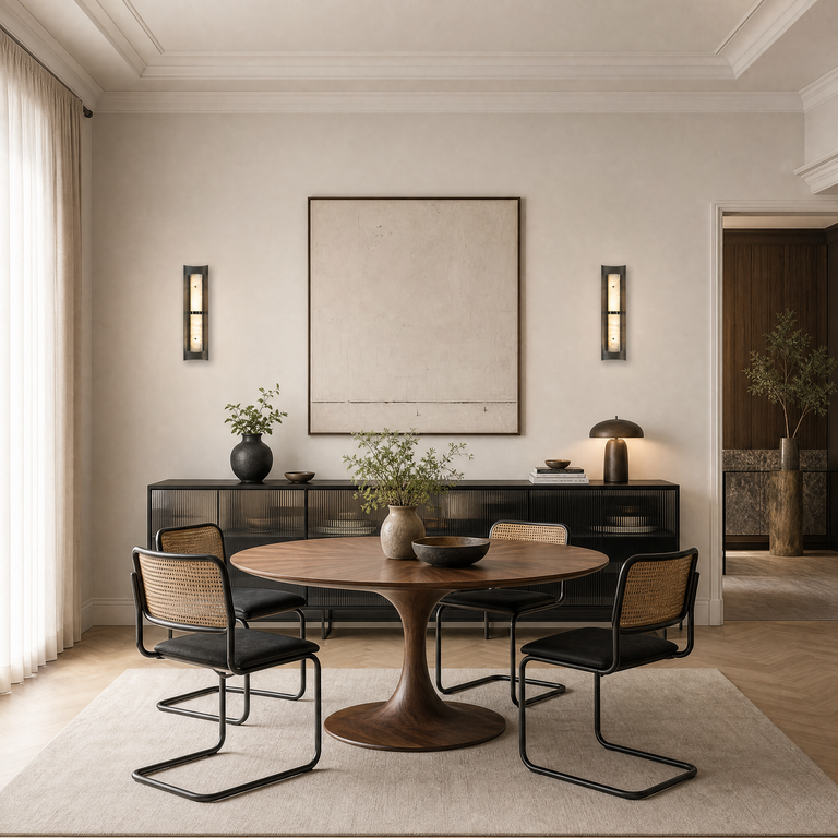Arden Cylinder Black Wall Sconce by Dalmivik, product or room detail view