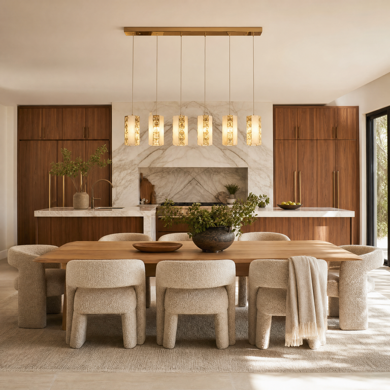 Caratelle Cluster Lights Over Dining Table by Dalmivik, product or room detail view